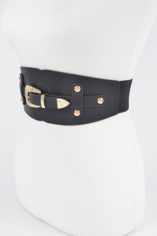 Wide Belt Buckle Plus Size Elastic Belt - Tigbul's Variety Fashion Shop