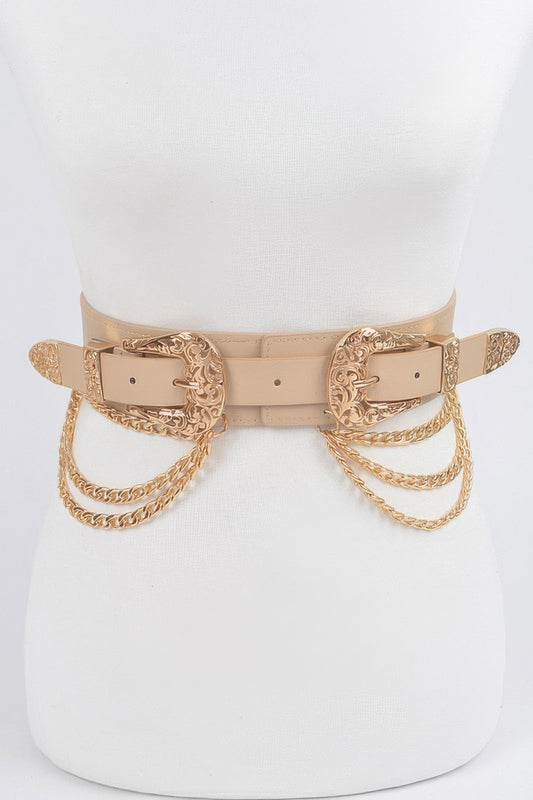 Multi Metal Chain Layered Stretch Belt | Tigbuls Variety