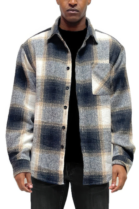 Mens Flannel Shirt Jacket Shacket - Tigbul's Variety Fashion Shop