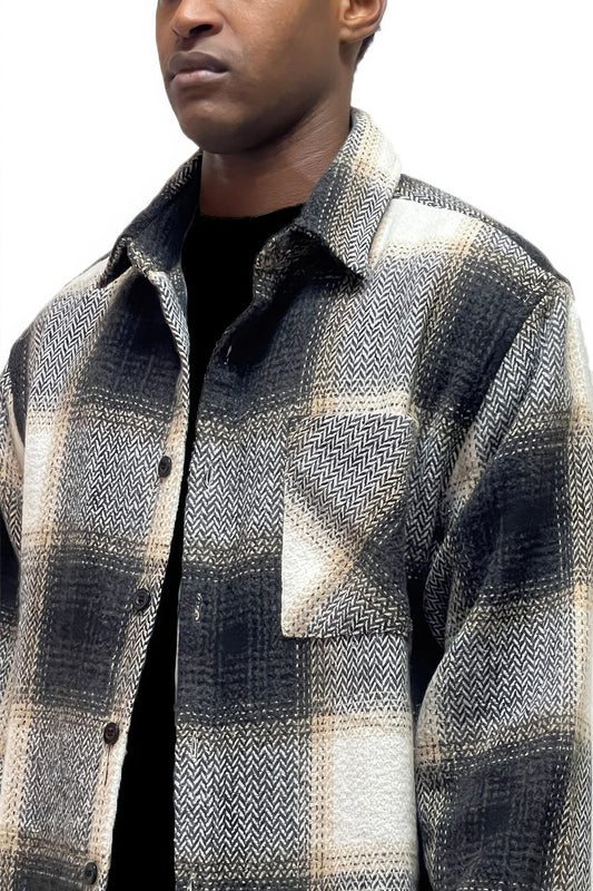 Mens Flannel Shirt Jacket Shacket - Tigbul's Variety Fashion Shop