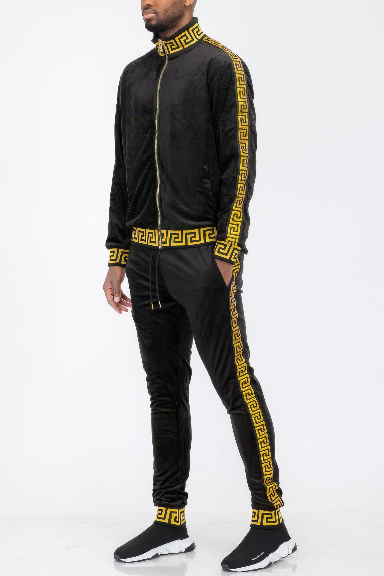 Track Set Velour Status Print Suit - Tigbul's Variety Fashion Shop