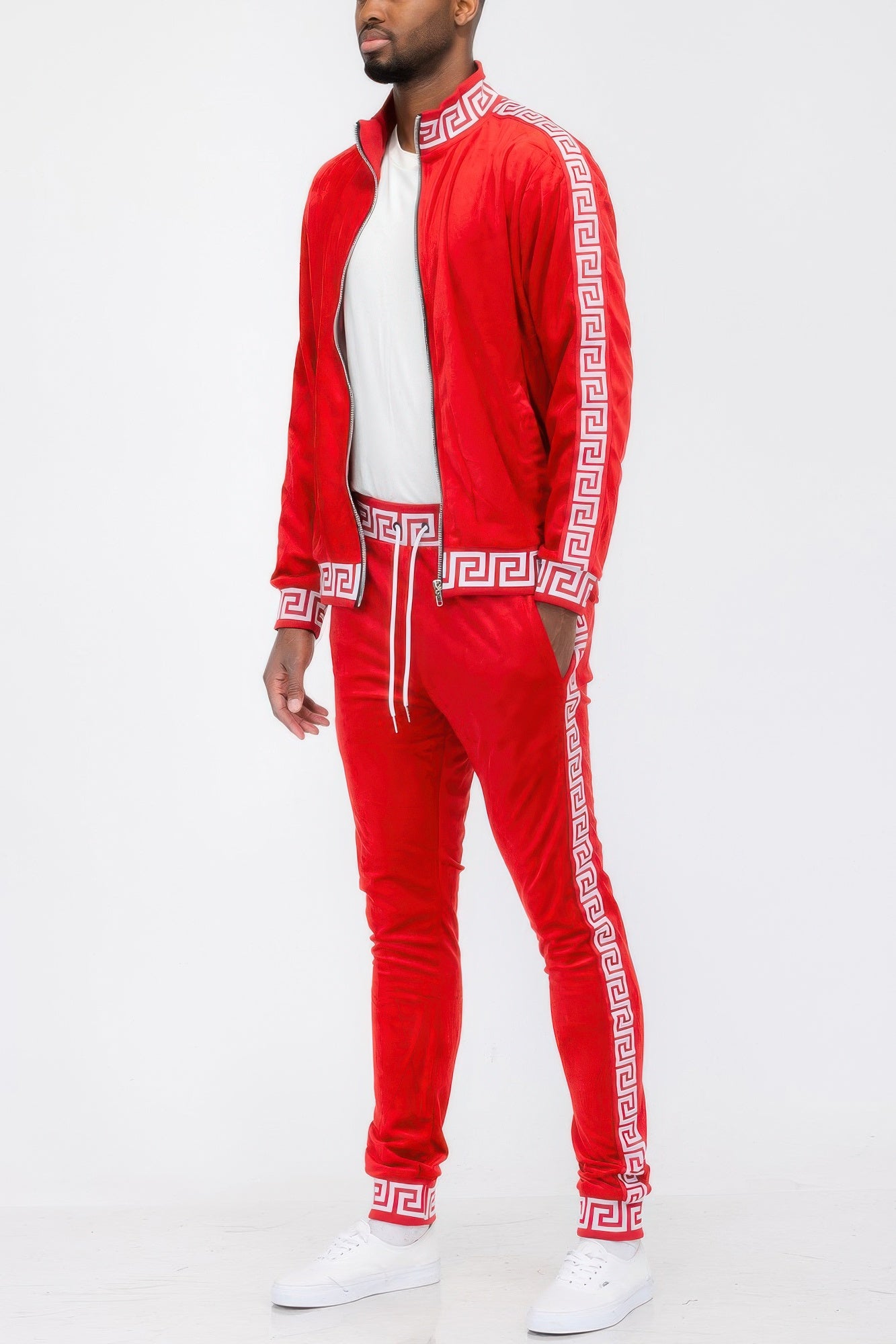 Track Set Velour Status Print Suit - Tigbul's Variety Fashion Shop