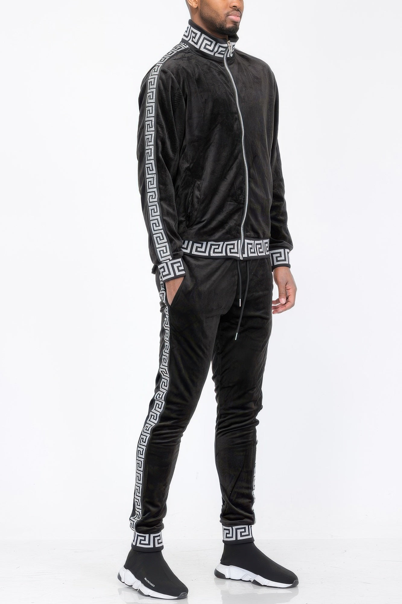 Track Set Velour Status Print Suit - Tigbul's Variety Fashion Shop