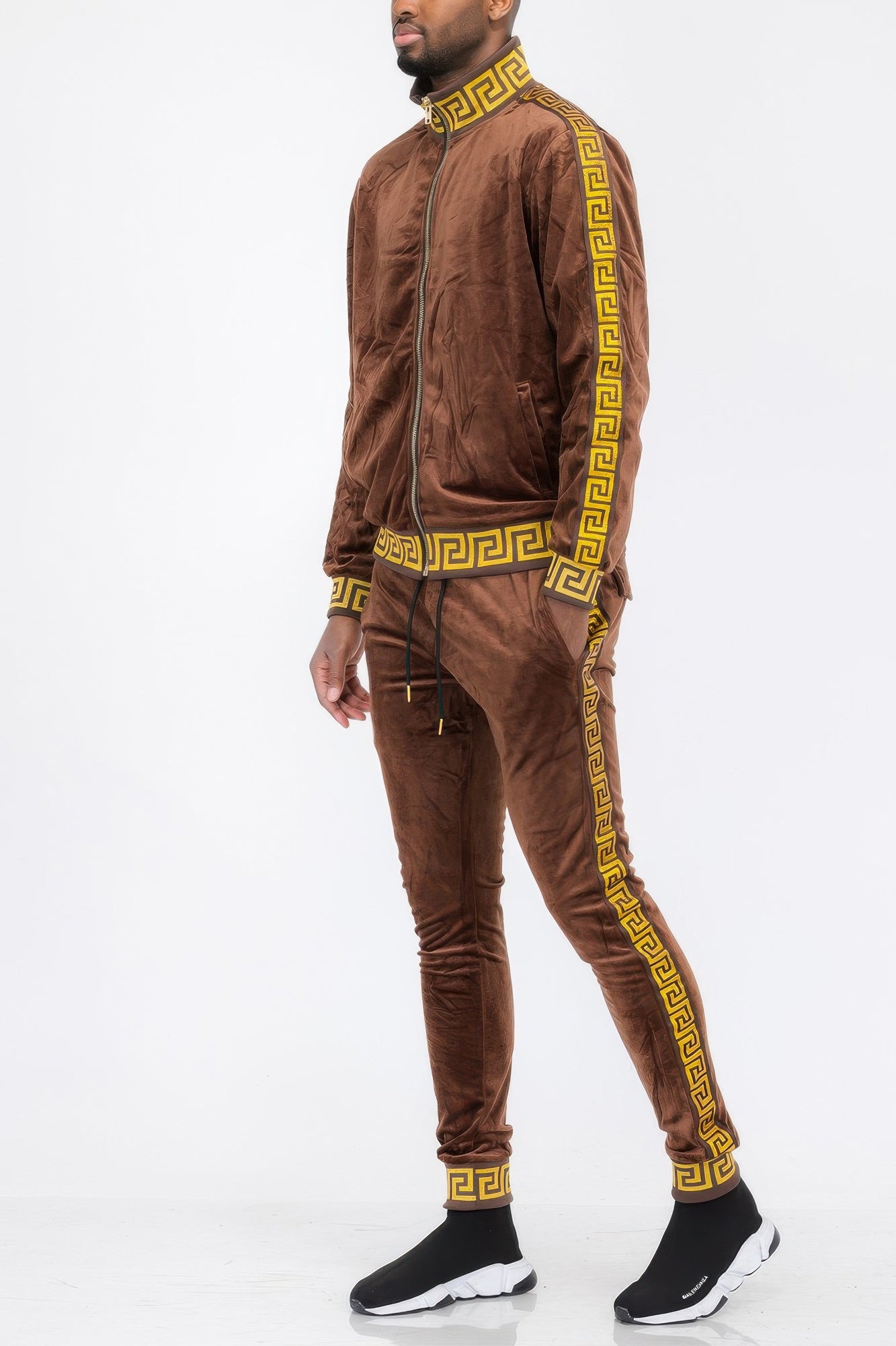 Track Set Velour Status Print Suit - Tigbul's Variety Fashion Shop