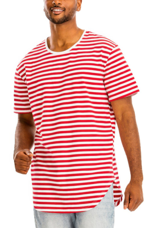 Striped Elongated Tshirt - Tigbul's Variety Fashion Shop