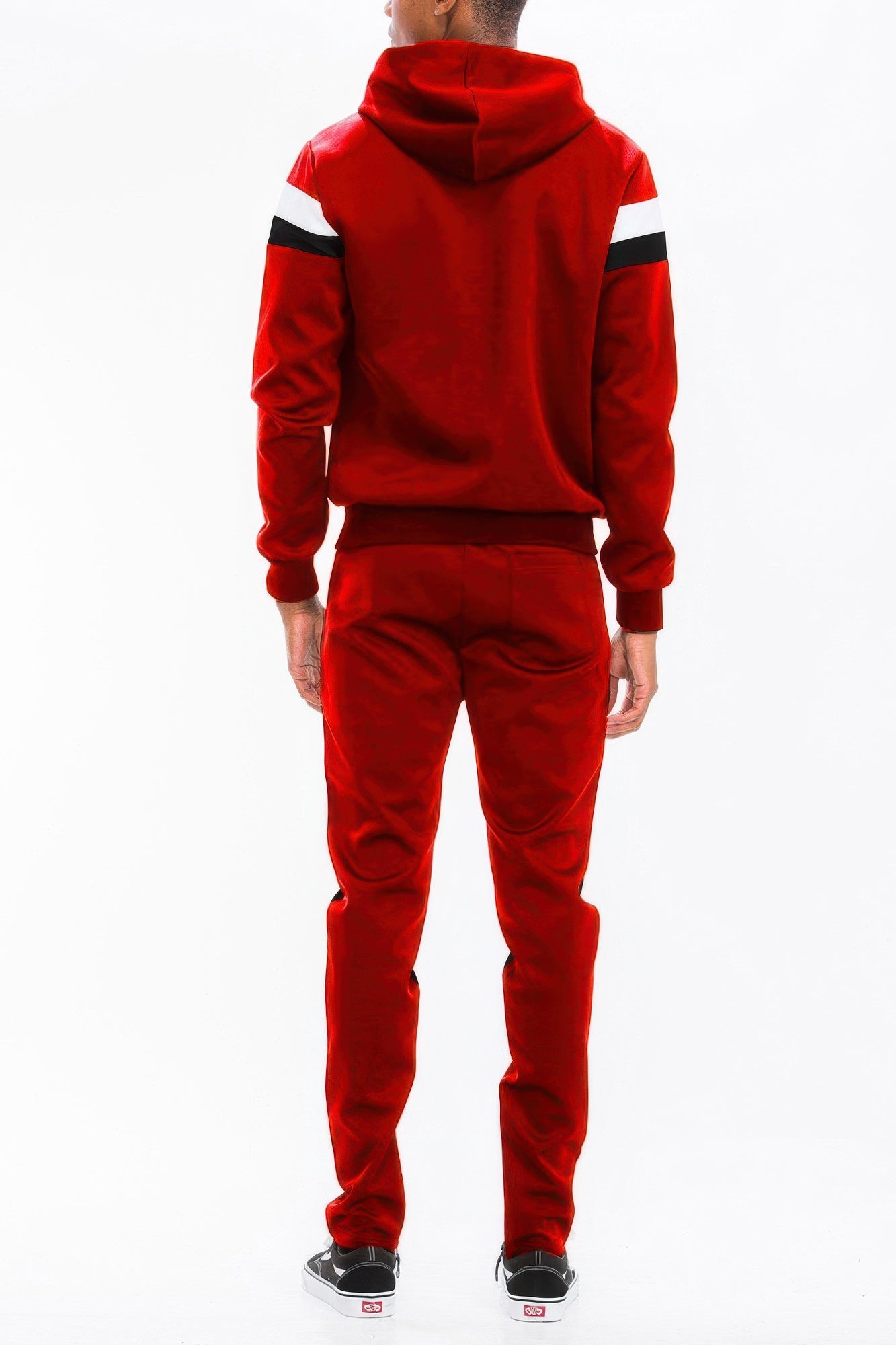 Men's Chevron Stripe Full Zip Track Suit - Tigbul's Variety Fashion Shop