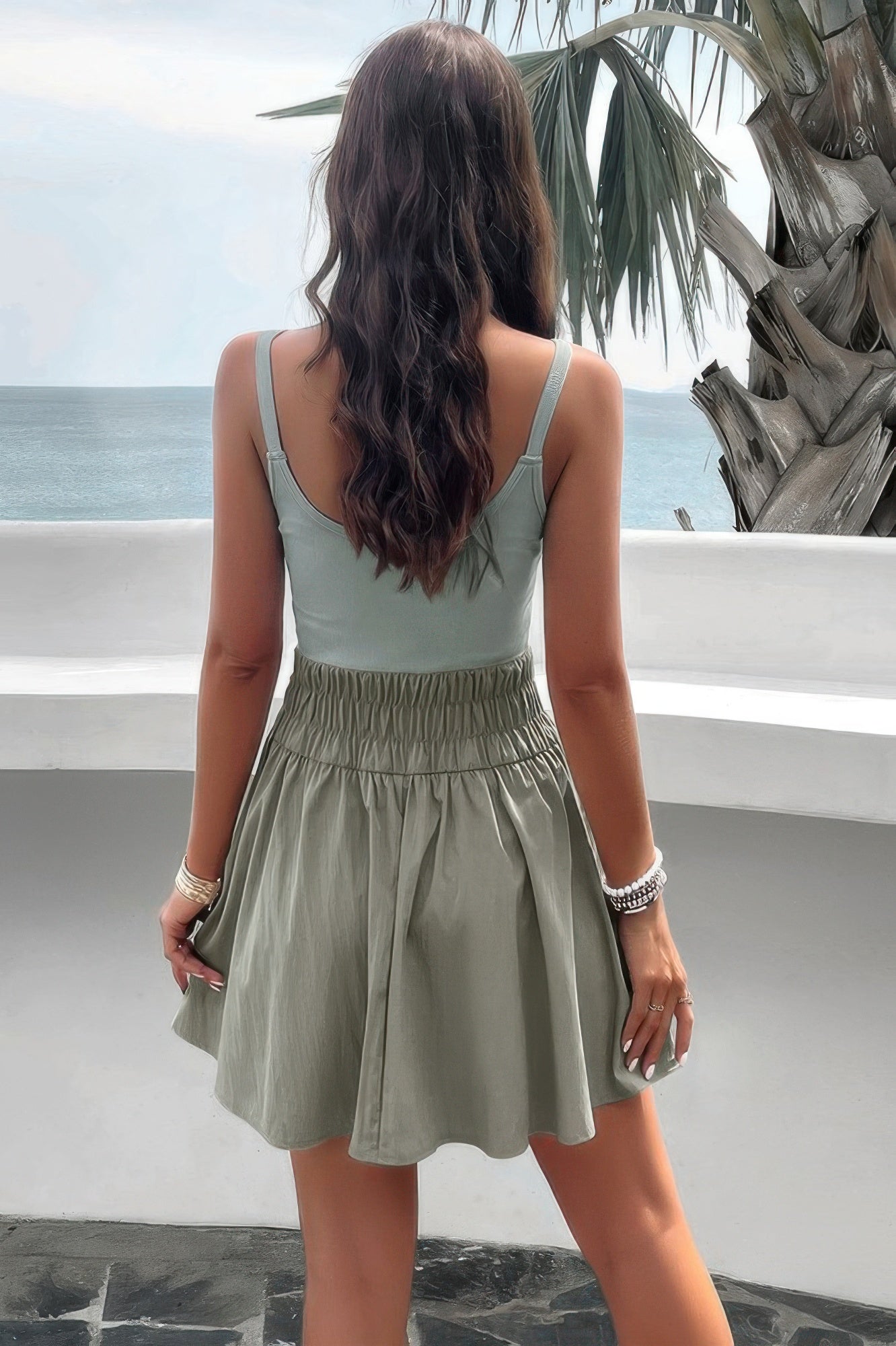 Athletic Sleeveless Elastic Waistband Swing Dress - Tigbul's Variety Fashion Shop