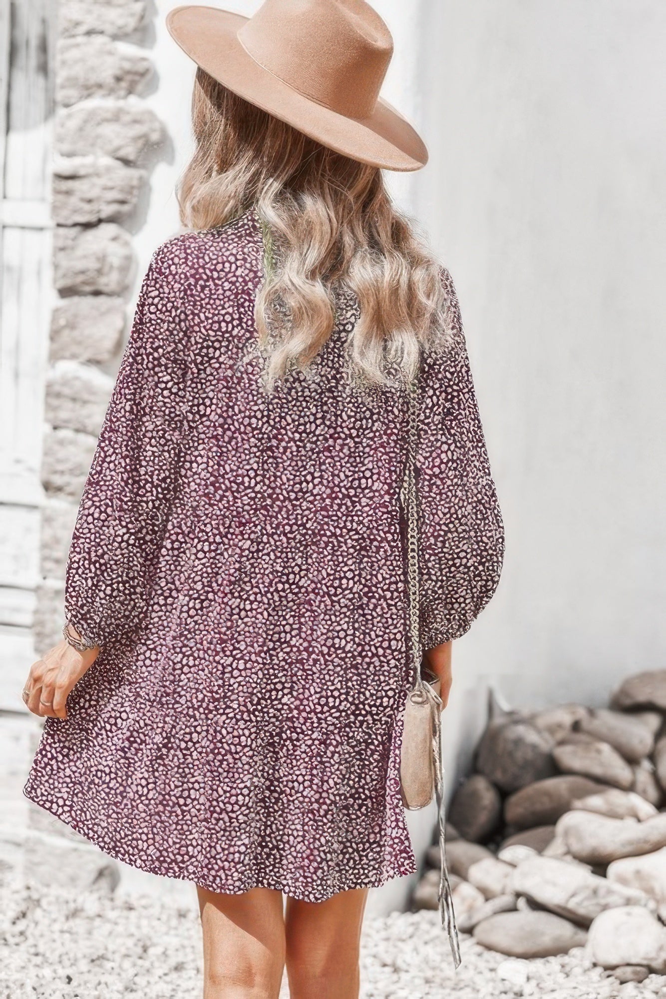 Animal Print Button Down A Line Lantem Sleeve Dress - Tigbul's Variety Fashion Shop