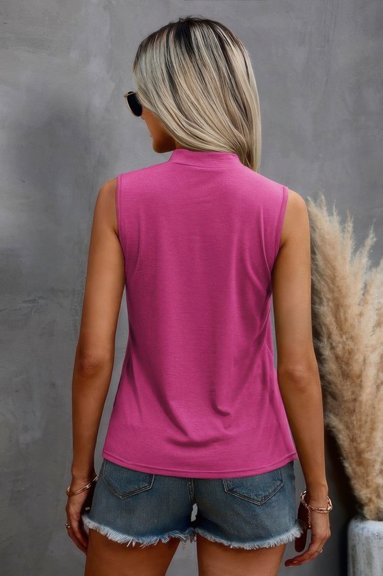 Solid Cold Cut Out Shoulder Sleeveless Top - Tigbul's Variety Fashion Shop