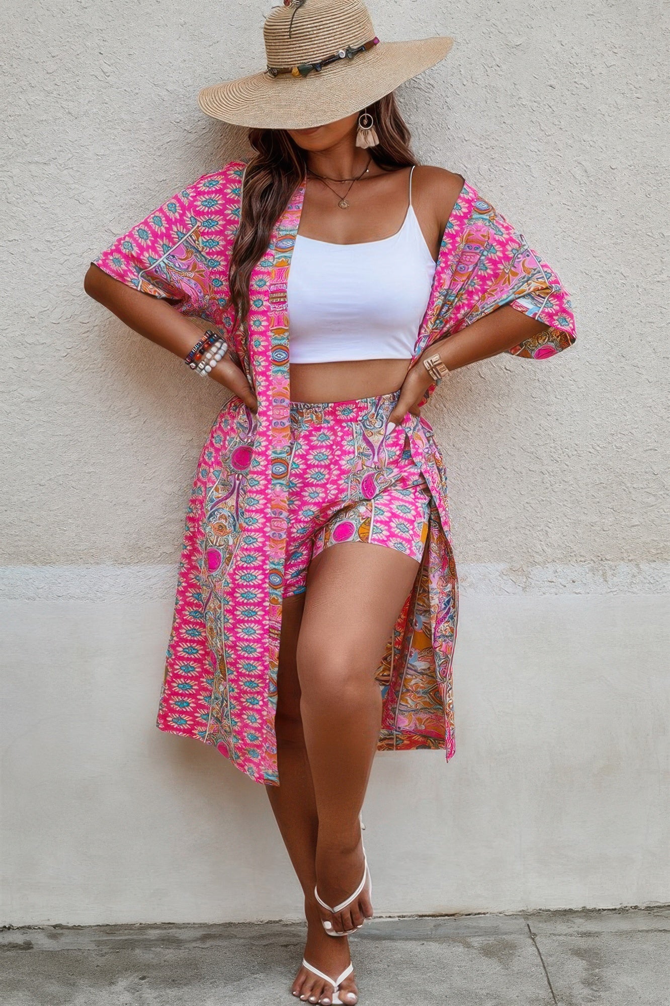 Plus Size Two Pieces Printed Elastic Waist Sets - Tigbul's Variety Fashion Shop