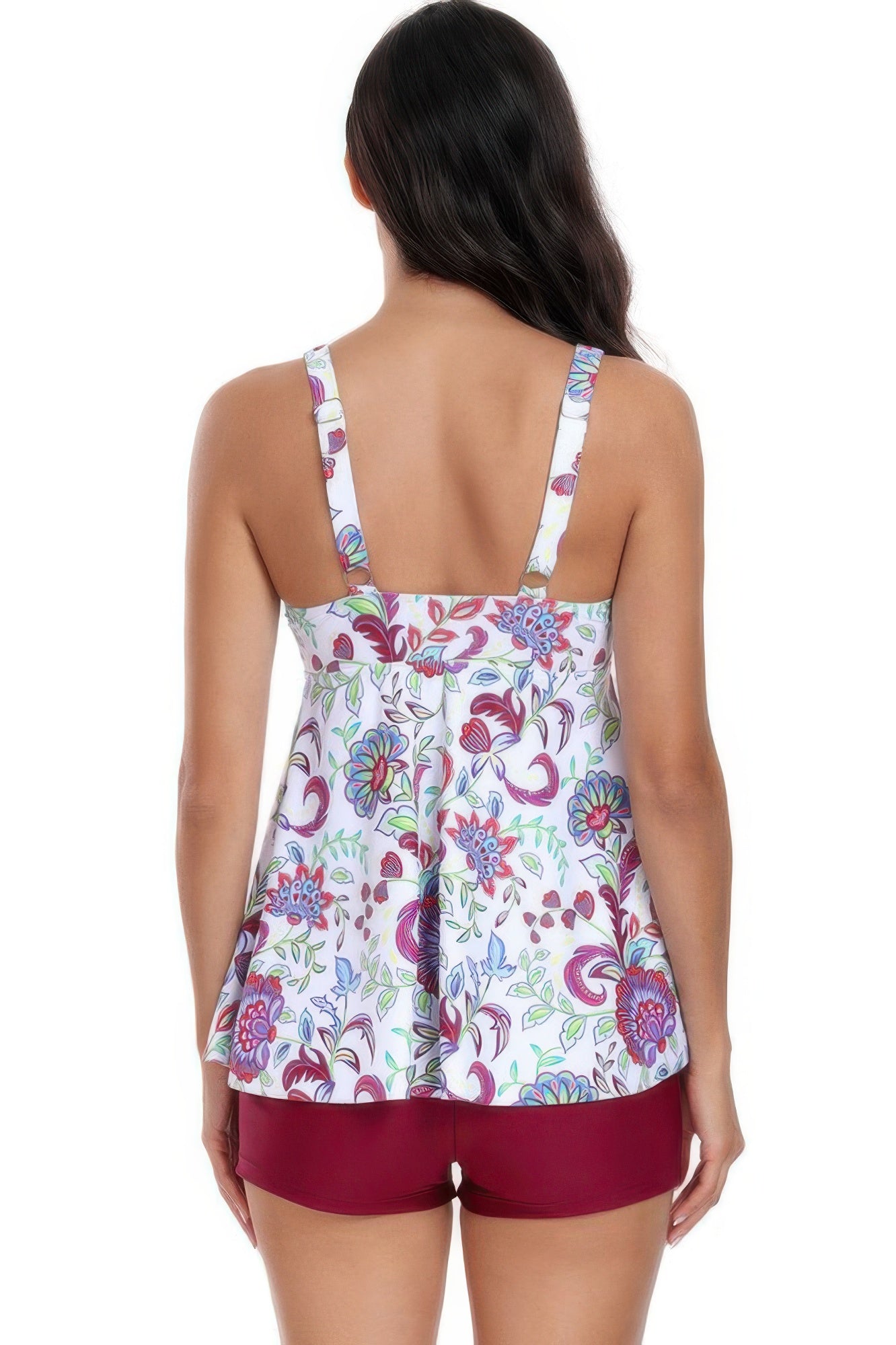 Printed Sleeveless Ruffle Two Pieces Swimsuits - Tigbul's Variety Fashion Shop