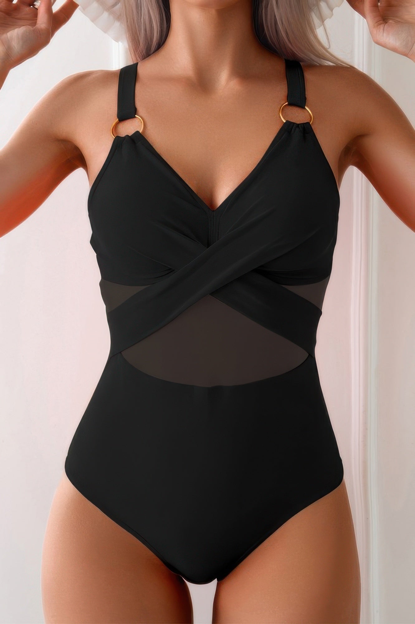One Piece Cross Lace Adjustable Straps Swimsuits - Tigbul's Variety Fashion Shop