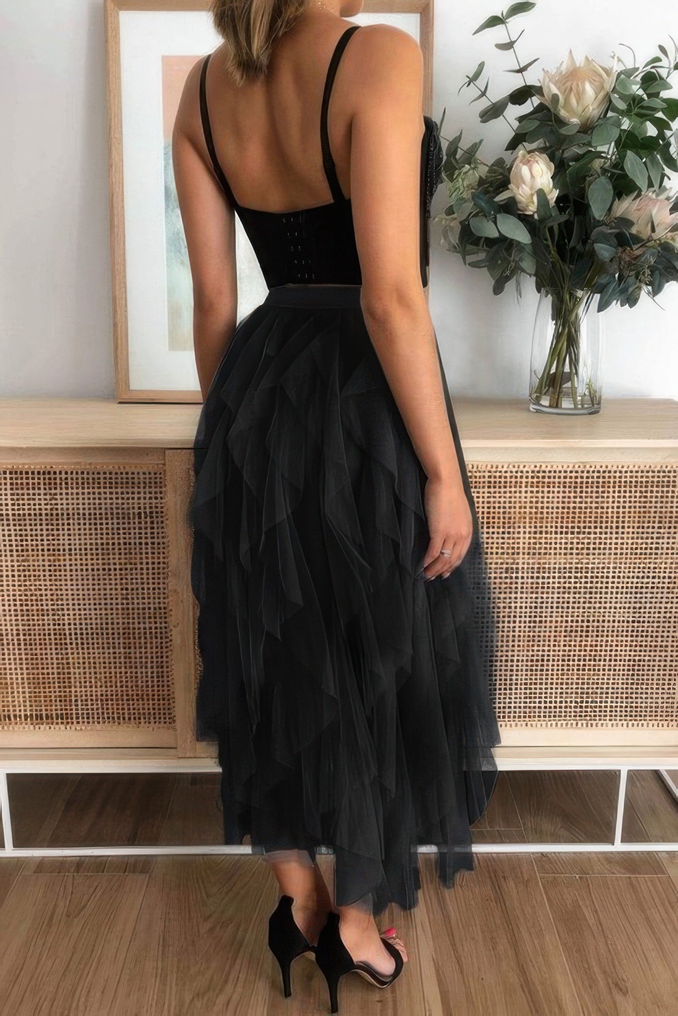 A Line Long Tulle Tiered Skirts - Tigbul's Variety Fashion Shop