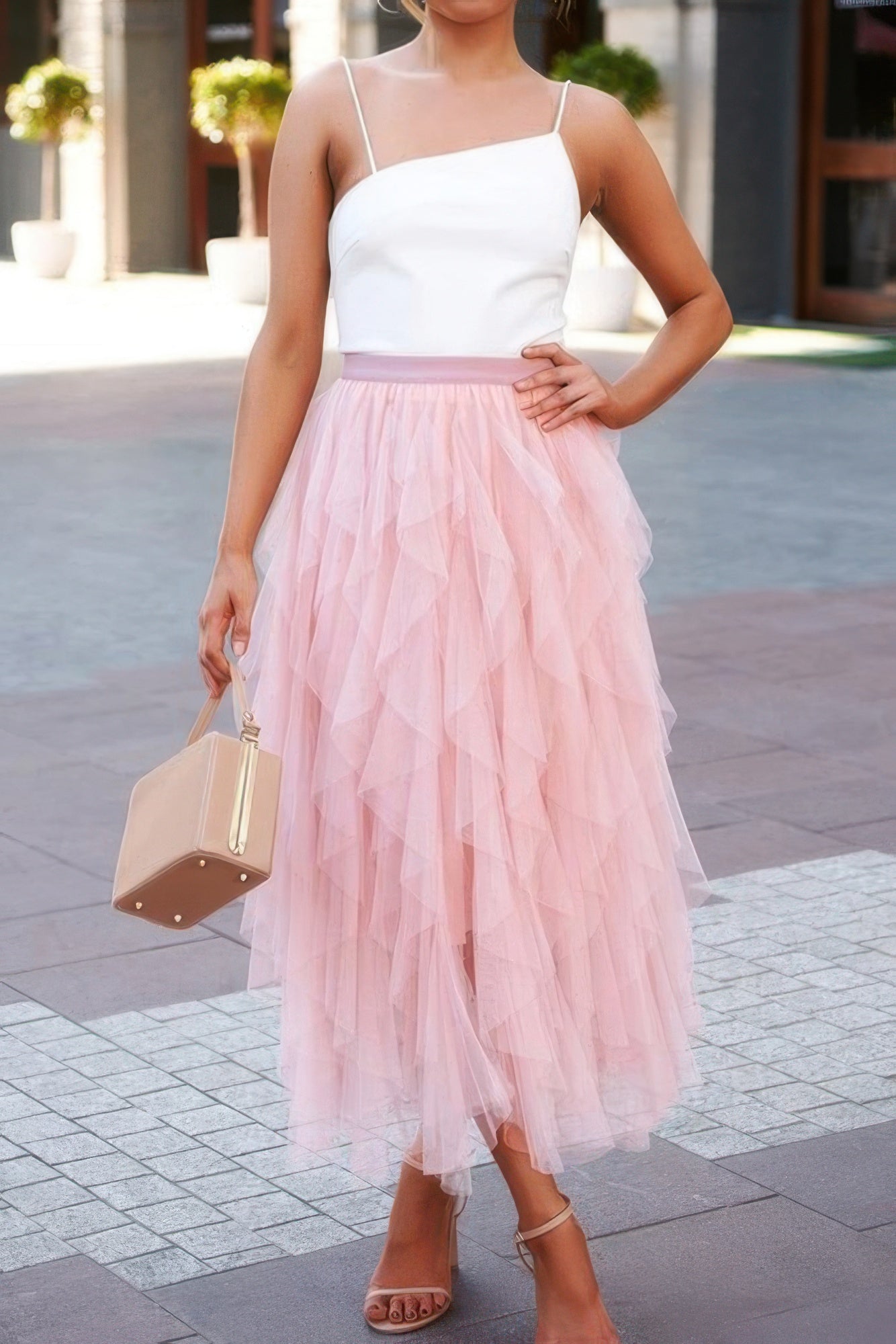 A Line Long Tulle Tiered Skirts - Tigbul's Variety Fashion Shop