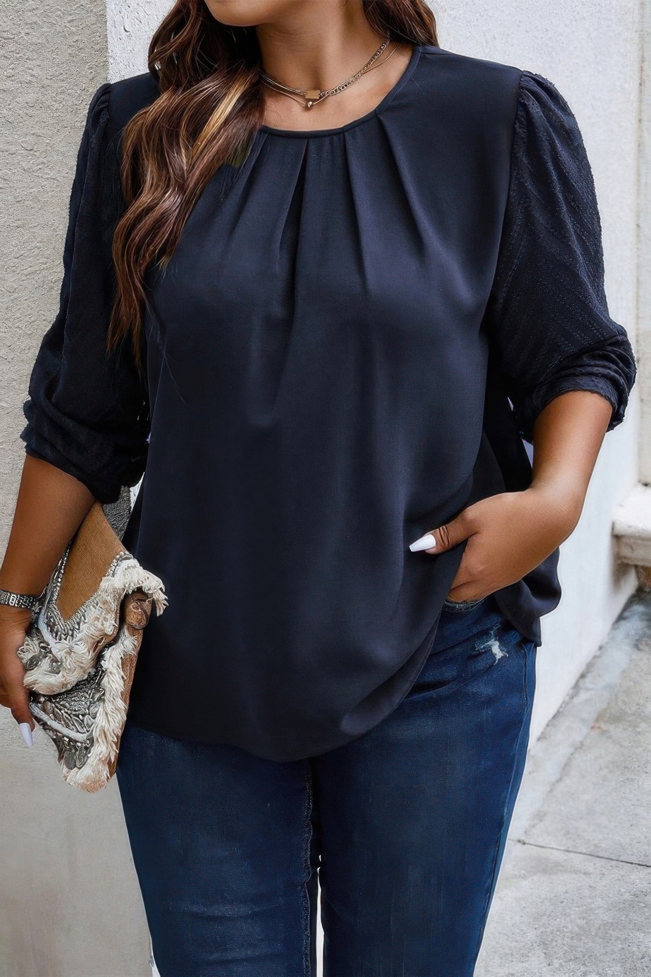 Floral Deep V Neck Batwing Sleeve Fit Dress - Tigbul's Variety Fashion Shop