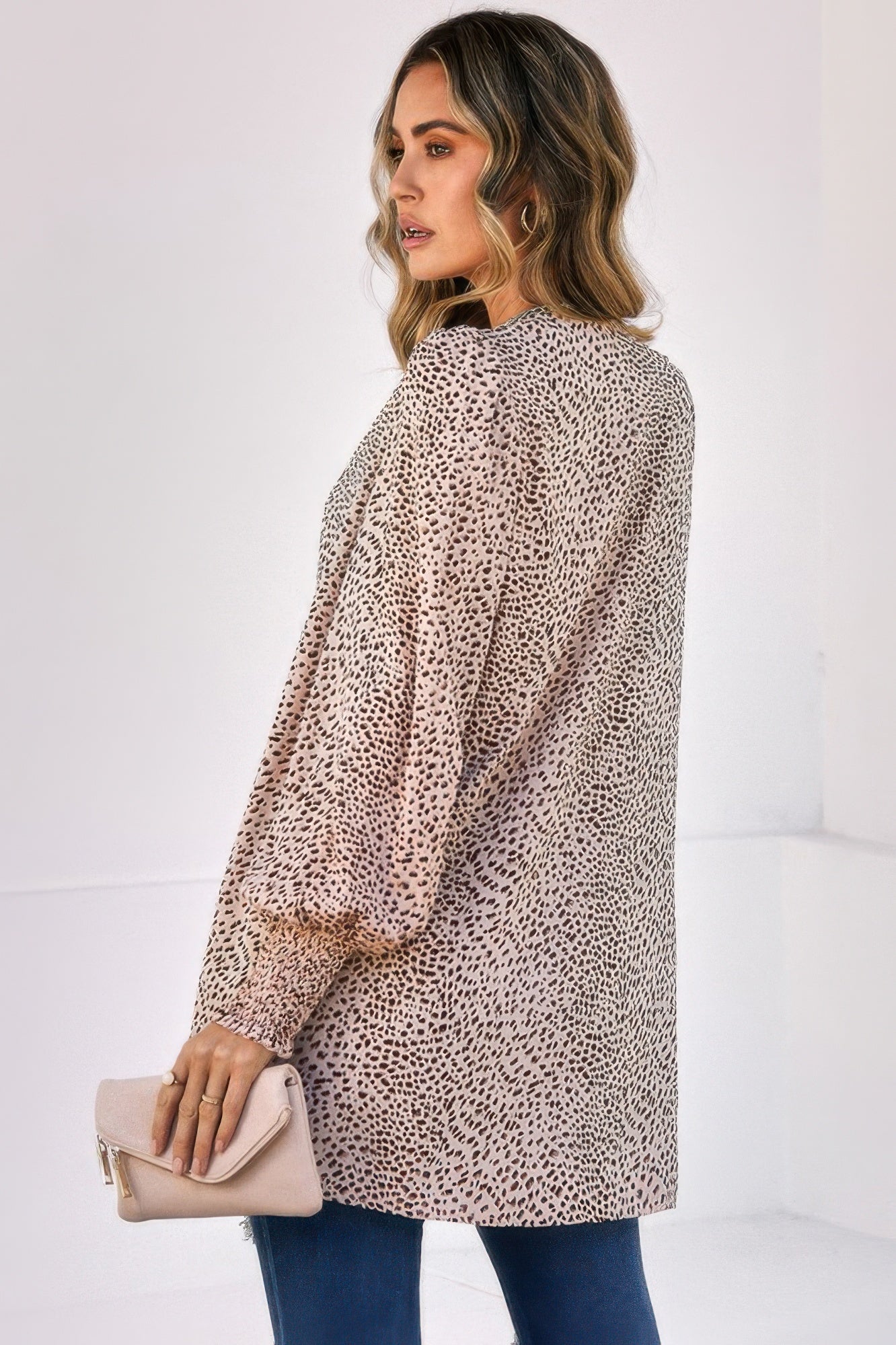 Front Open Leopard Print Loose Fit Top - Tigbul's Variety Fashion Shop