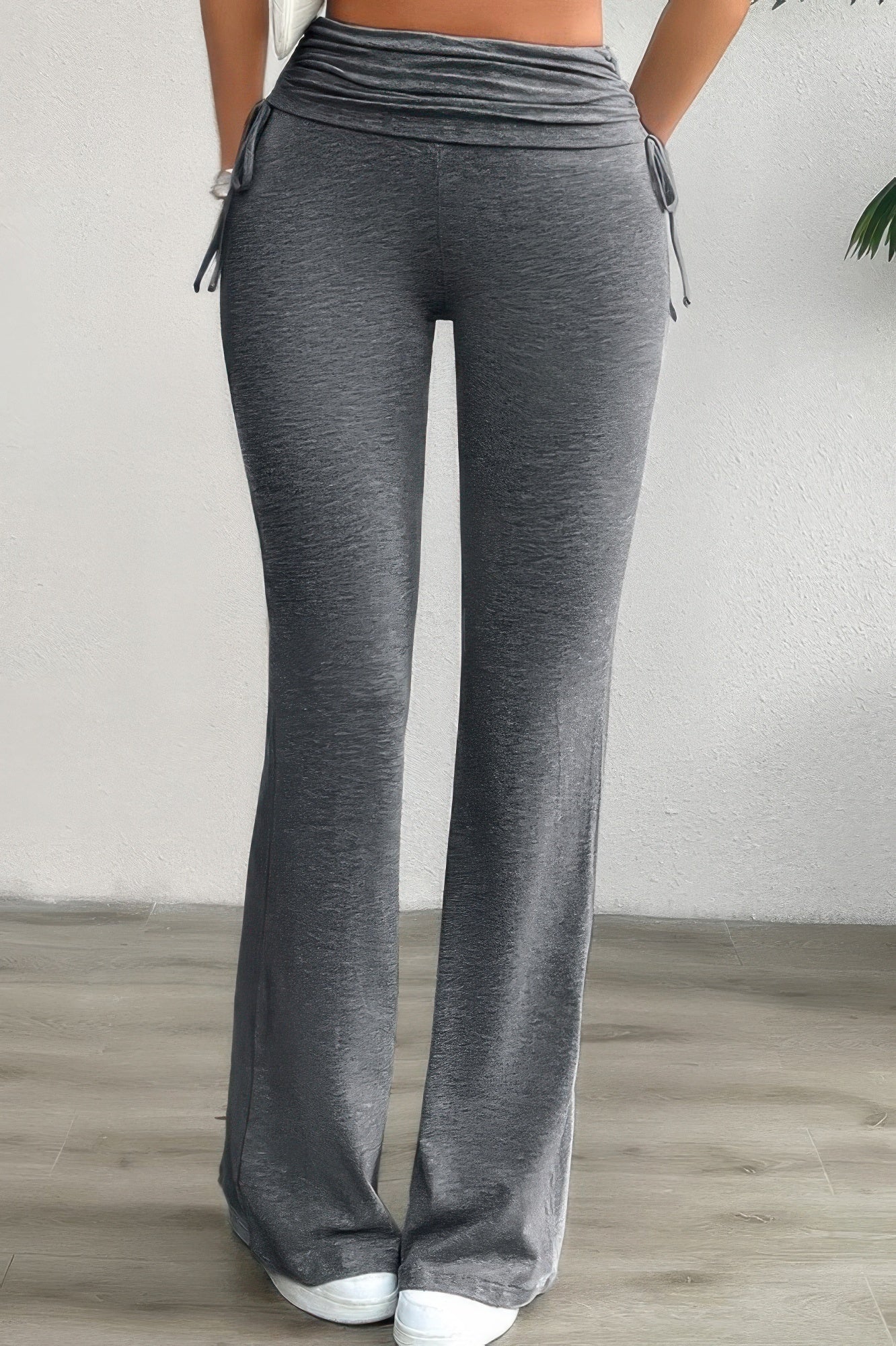 Pleated Solid Waist Band Fit Pants - Tigbul's Variety Fashion Shop
