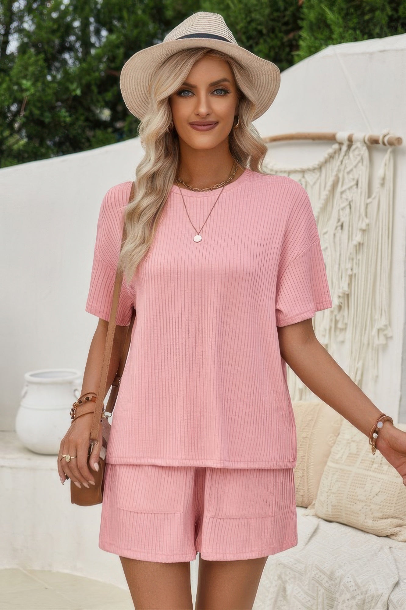 Two Pieces Pocket Trim Solid Loose Fit Sets - Tigbul's Variety Fashion Shop