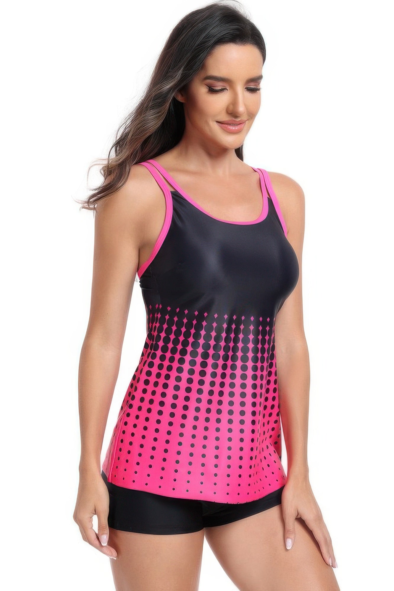 Two Pieces Dot Print Sleeveless Fit Swimsuits - Tigbul's Variety Fashion Shop