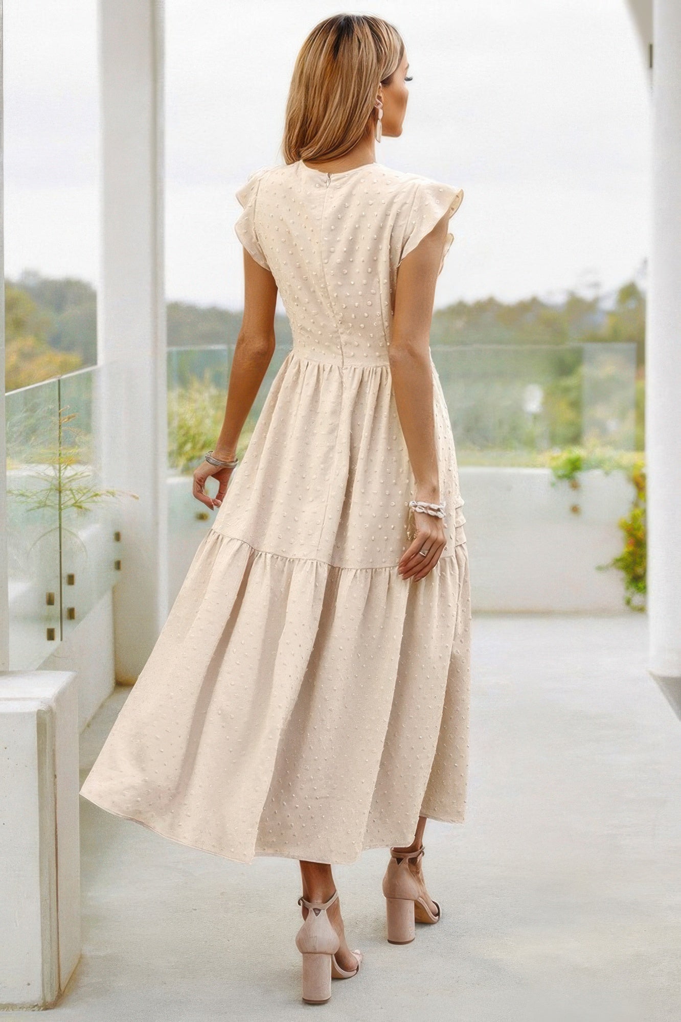 Ruffle Solid Willow Smocked Maxi Dress - Tigbul's Variety Fashion Shop