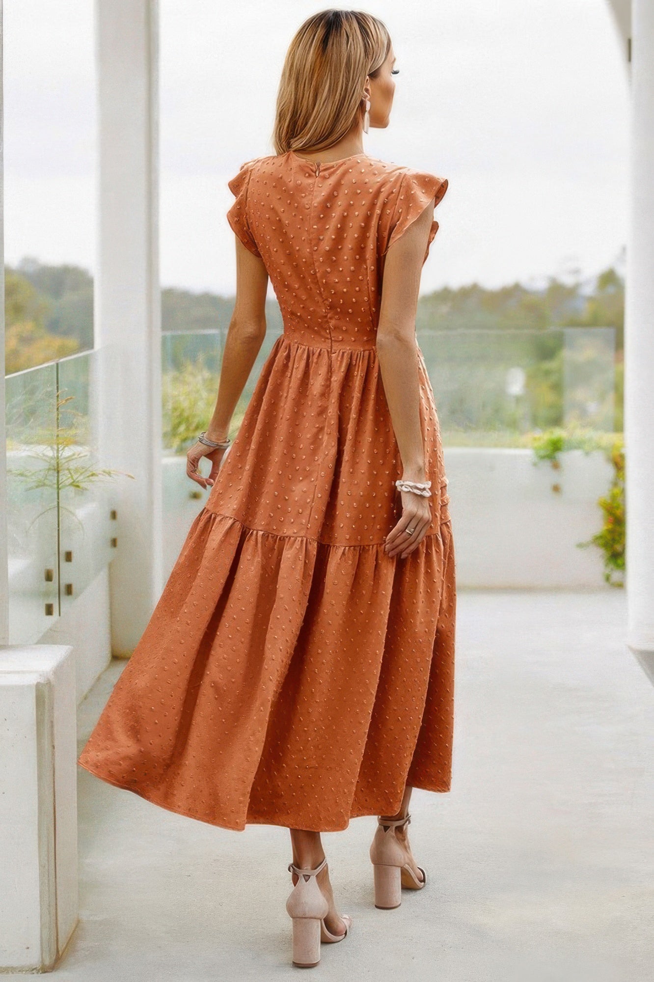 Ruffle Solid Willow Smocked Maxi Dress - Tigbul's Variety Fashion Shop