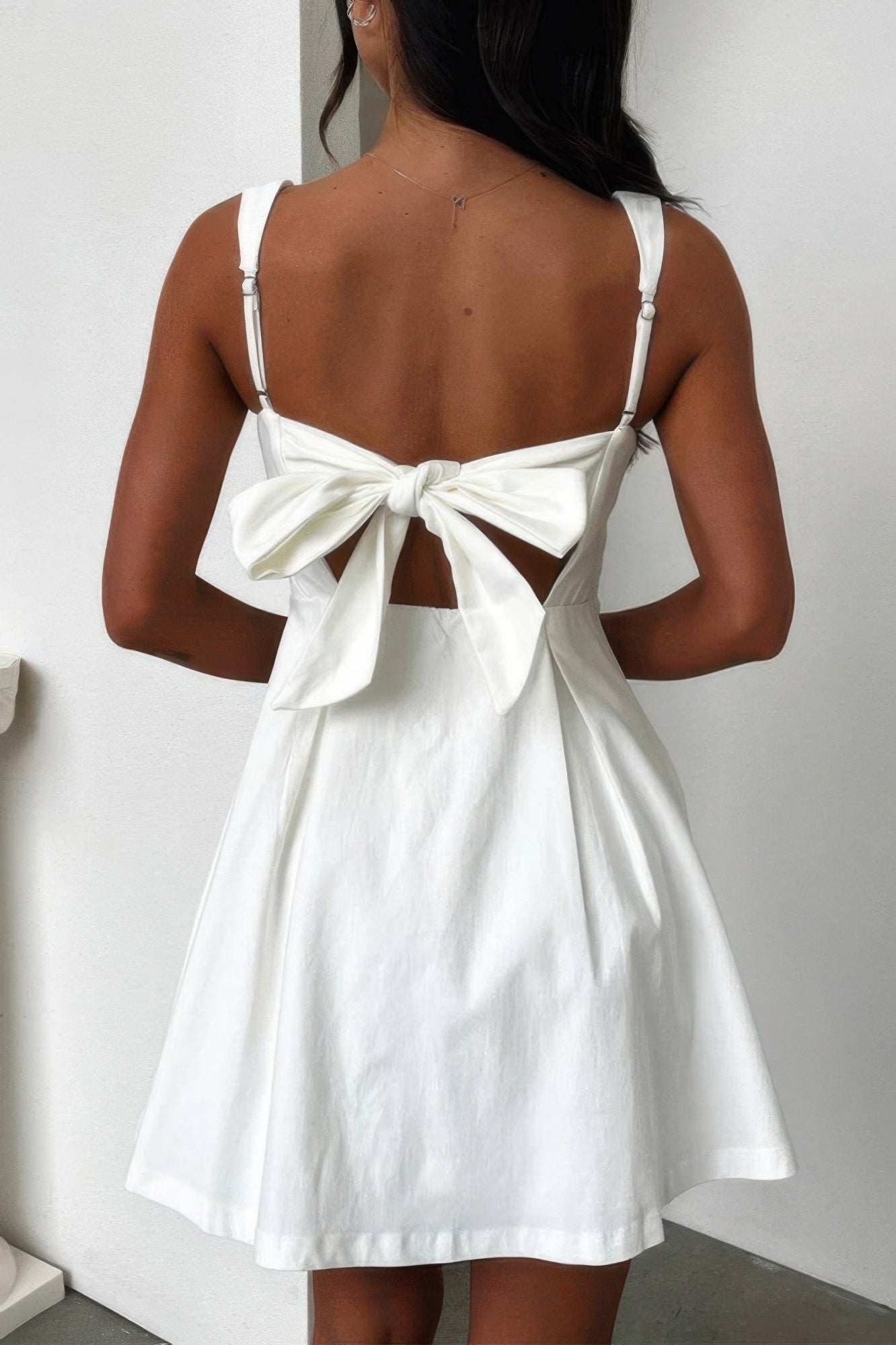 Solid Sleeveless Fit Wide Strap A Line Dress - Tigbul's Variety Fashion Shop