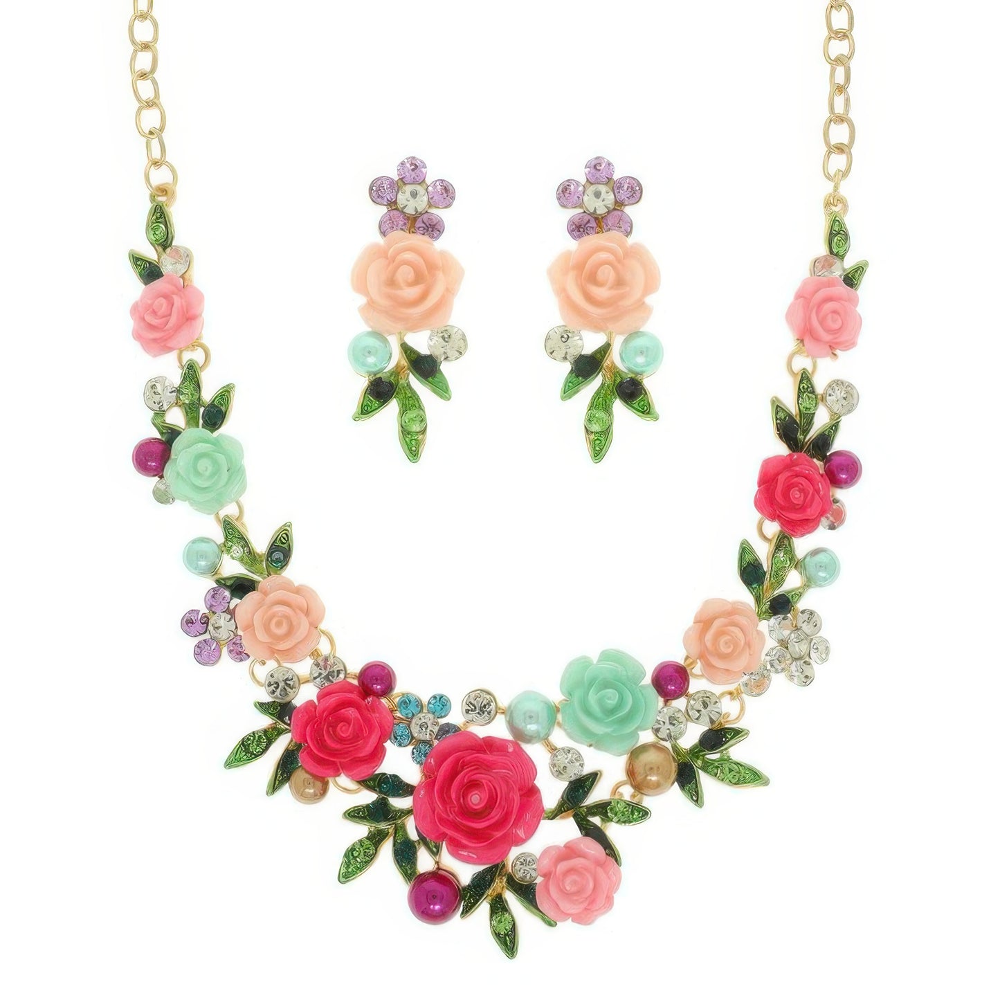 Festoon Theme Necklace Earring Set - Tigbul's Variety Fashion Shop