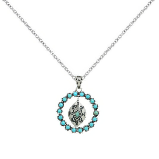 Western Rhinestone Open Circle Necklace - Tigbul's Variety Fashion Shop