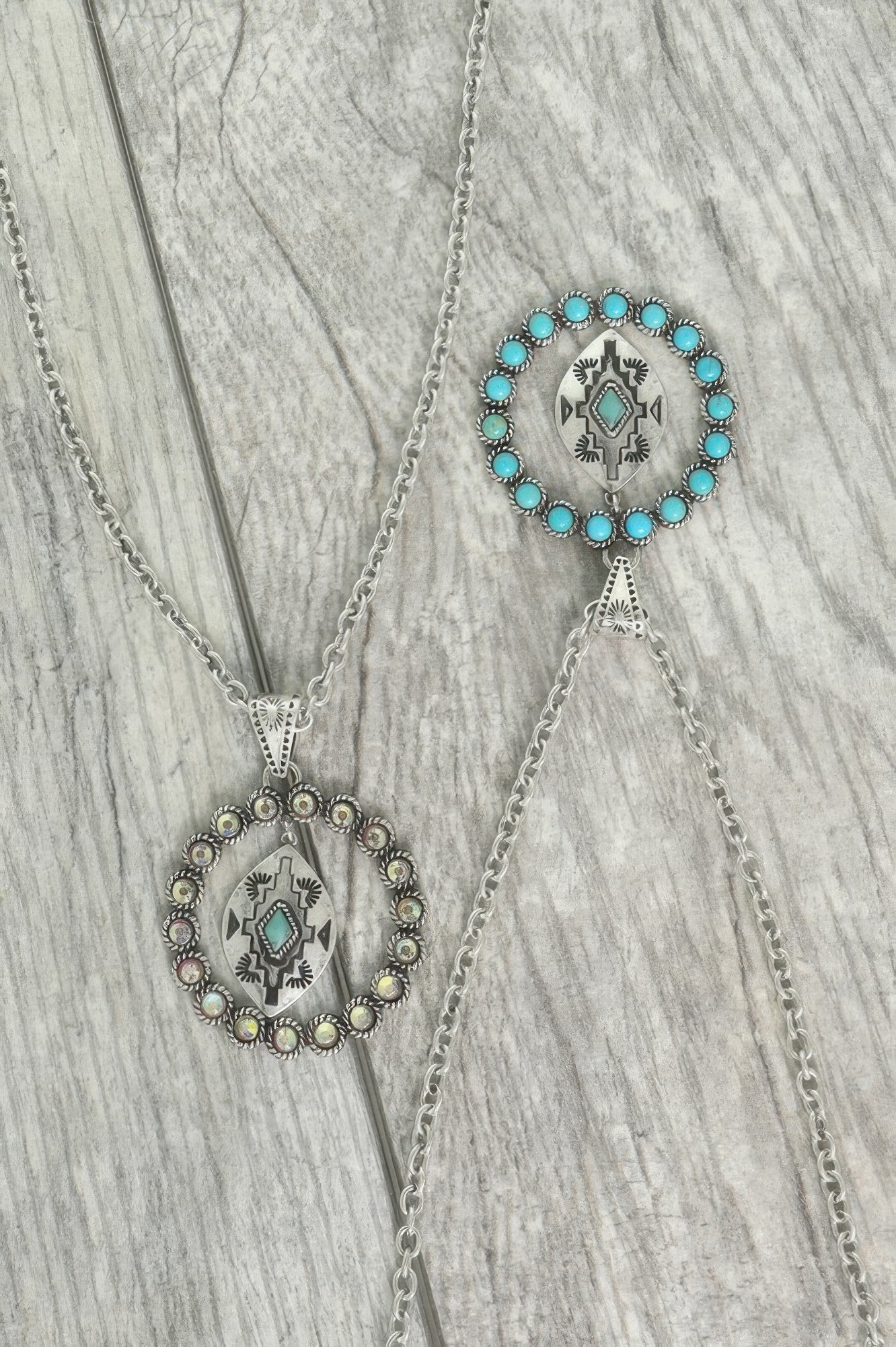 Western Rhinestone Open Circle Necklace - Tigbul's Variety Fashion Shop