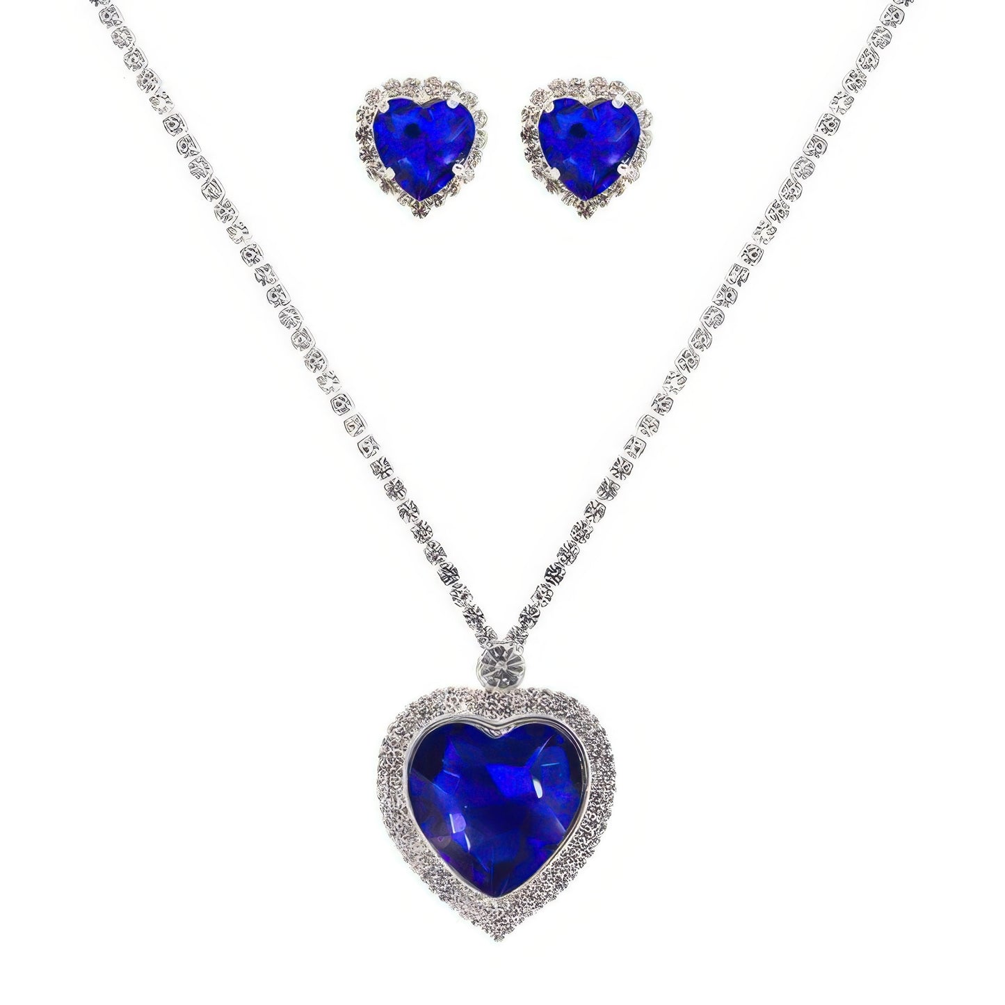 Valentine's Day Heart Gemstone Necklace Set - Tigbul's Variety Fashion Shop