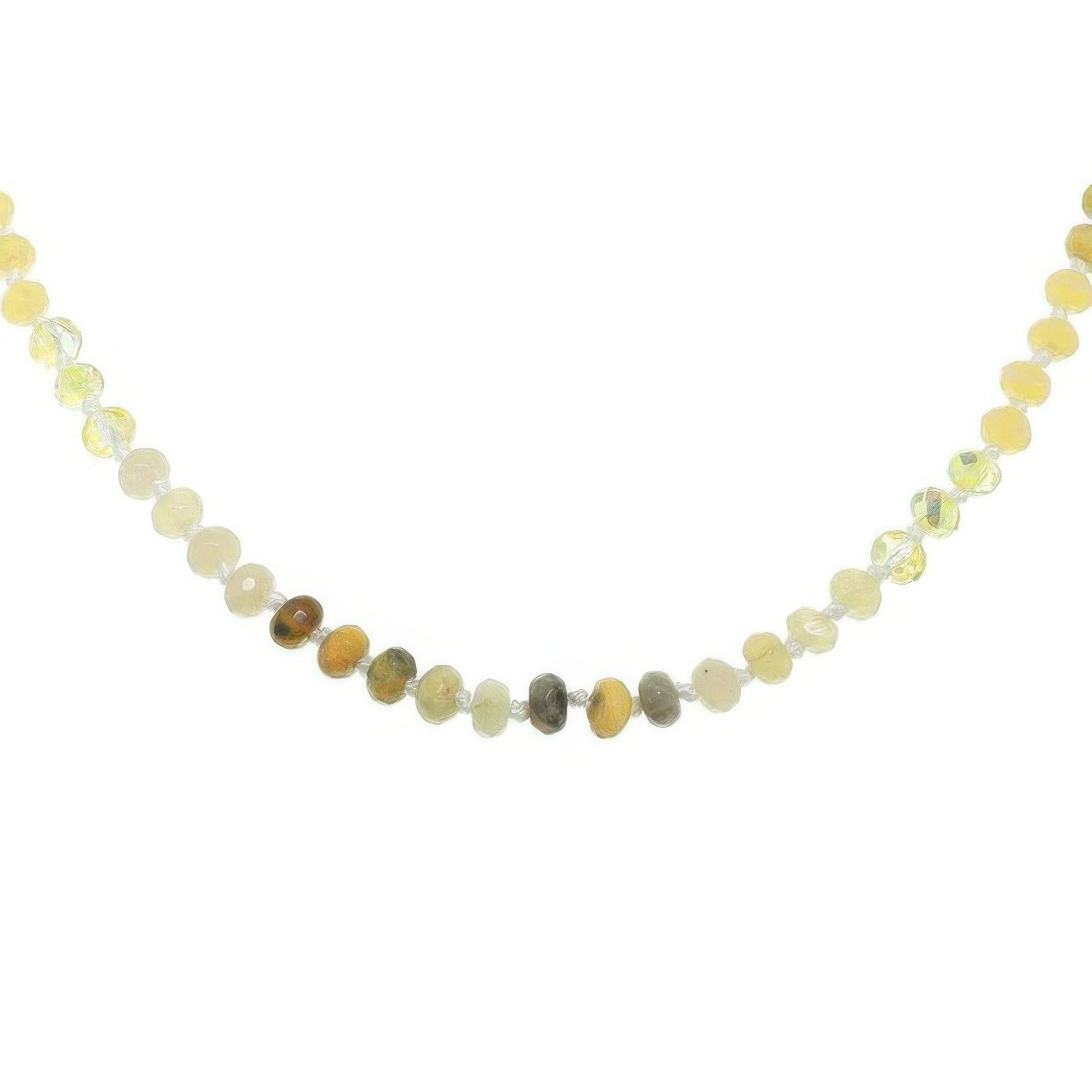 Iridescent Natural Gemstone Glass Beaded Necklace - Tigbul's Variety Fashion Shop
