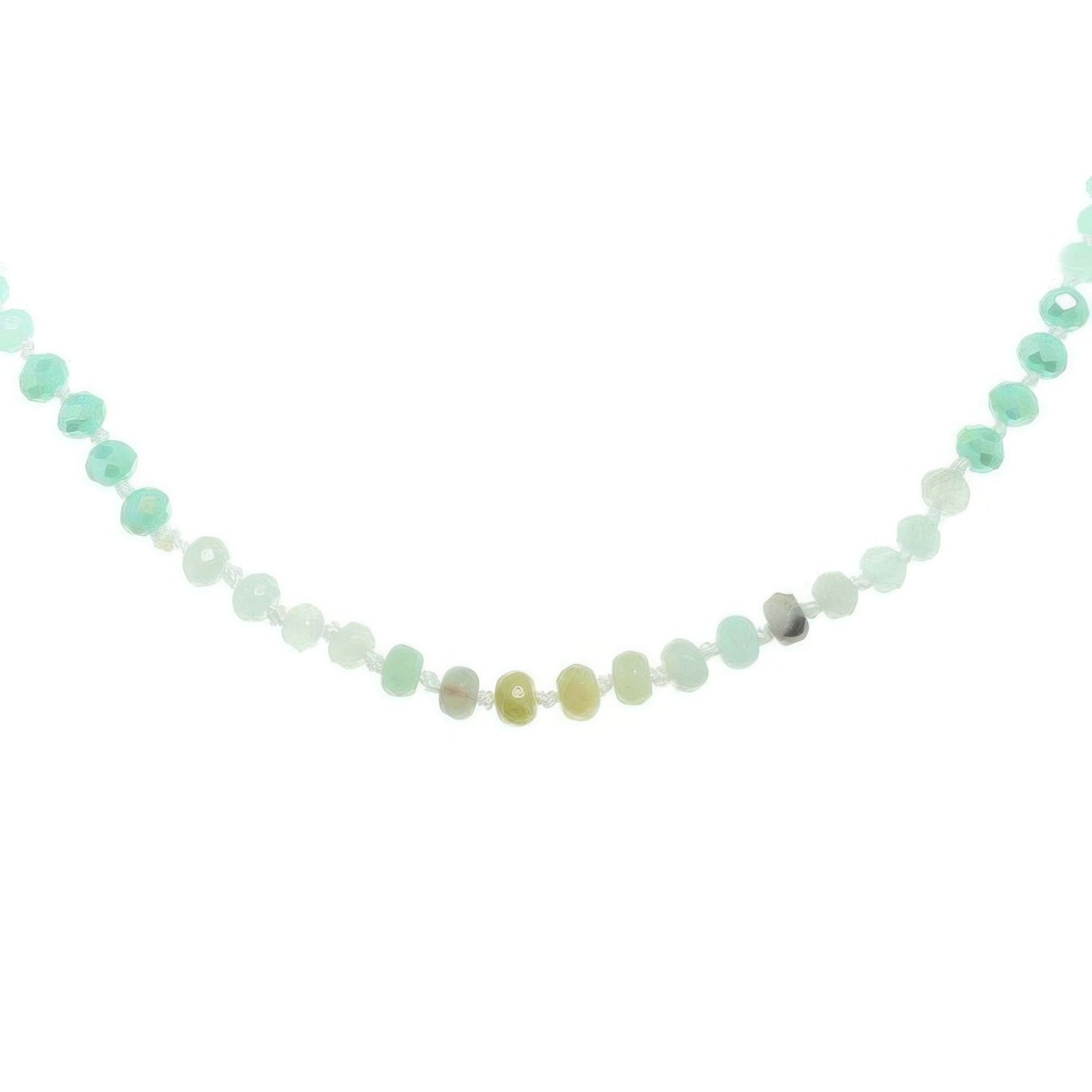 Iridescent Natural Gemstone Glass Beaded Necklace - Tigbul's Variety Fashion Shop