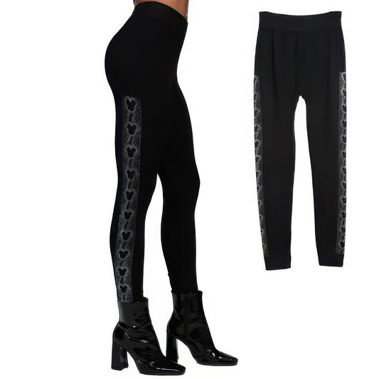 Mouse Ears Crystal Studded High Waisted Leggings - Tigbul's Variety Fashion Shop