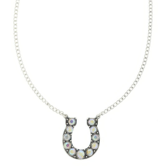 Western Jeweled Horseshoe Pendant Necklace - Tigbul's Variety Fashion Shop