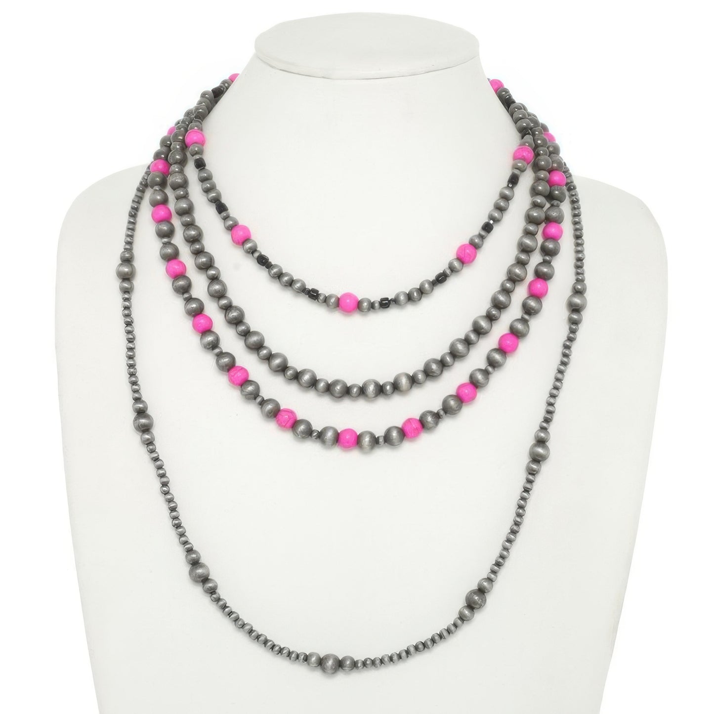 Western Multi Strand Beaded Necklace - Tigbul's Variety Fashion Shop
