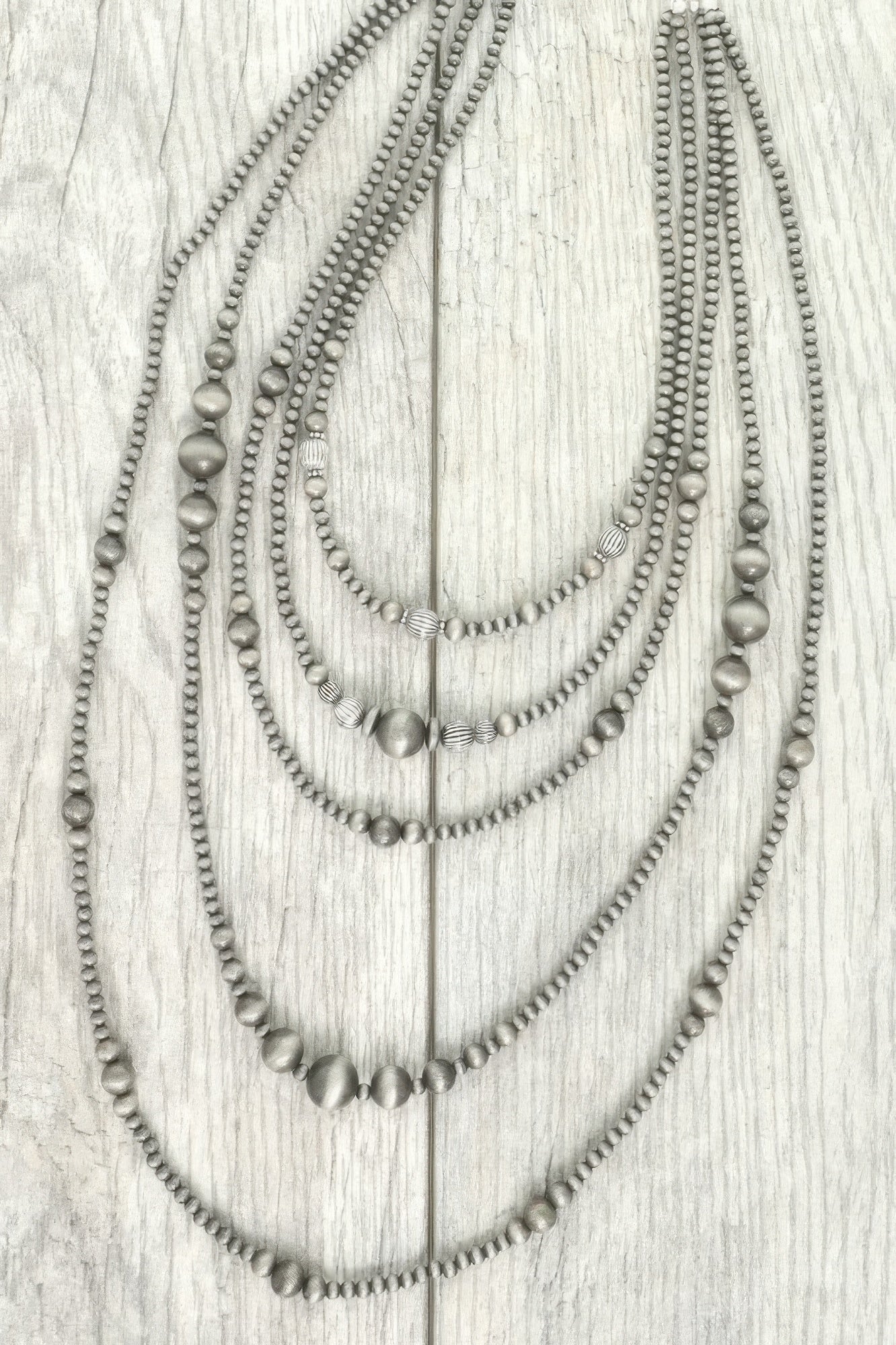 Western Multi Strand Graduated Beaded Necklace - Tigbul's Variety Fashion Shop