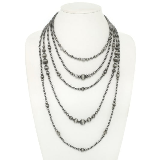 Western Multi Strand Graduated Beaded Necklace - Tigbul's Variety Fashion Shop