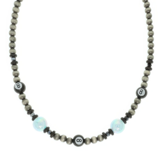 Western Theme 8 Ball Beaded Necklace - Tigbul's Variety Fashion Shop