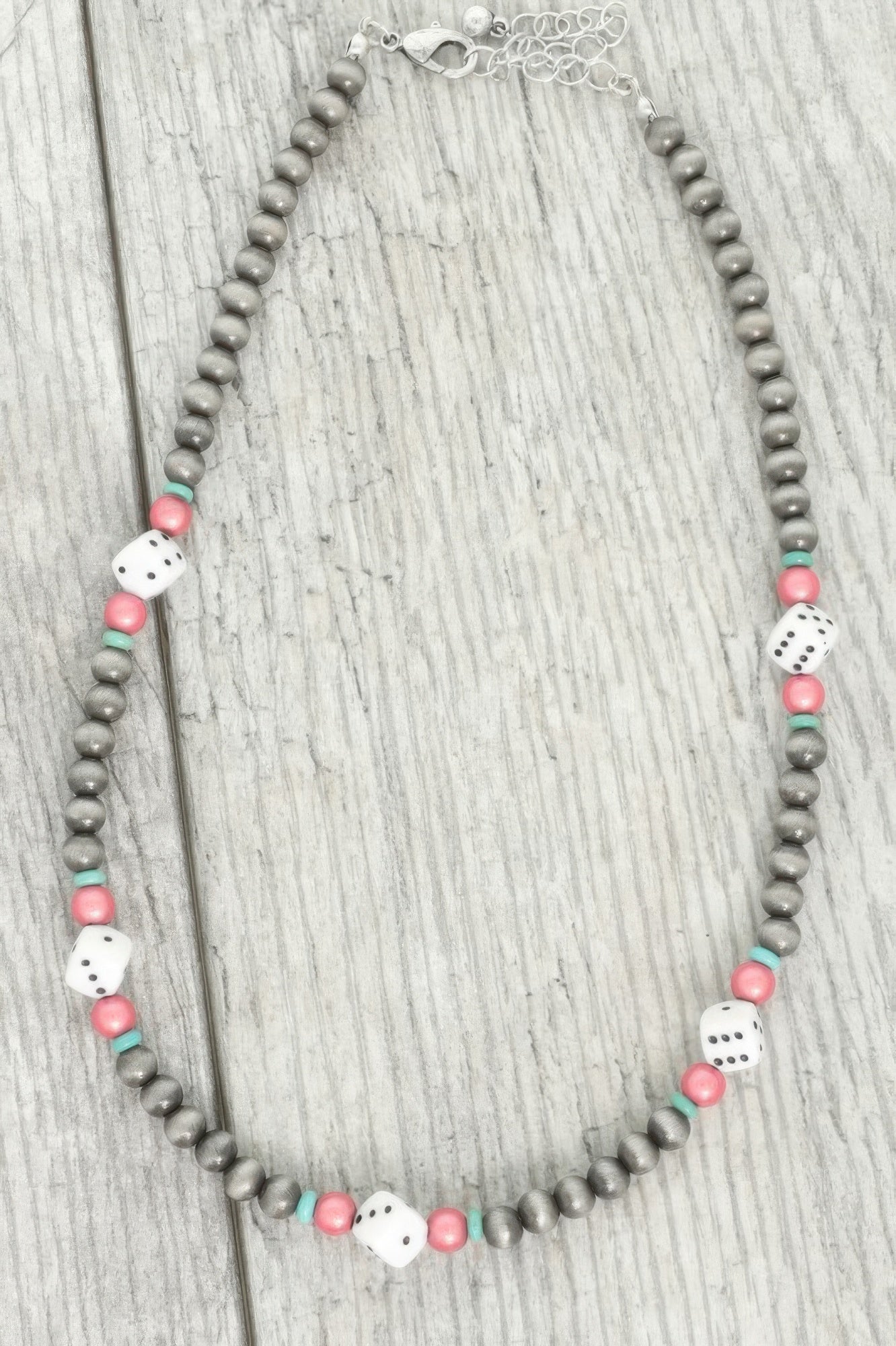 Western Dice Beaded Necklace In Asher Stone Accent - Tigbul's Variety Fashion Shop