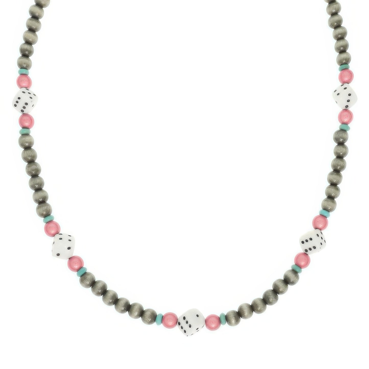 Western Dice Beaded Necklace In Asher Stone Accent - Tigbul's Variety Fashion Shop