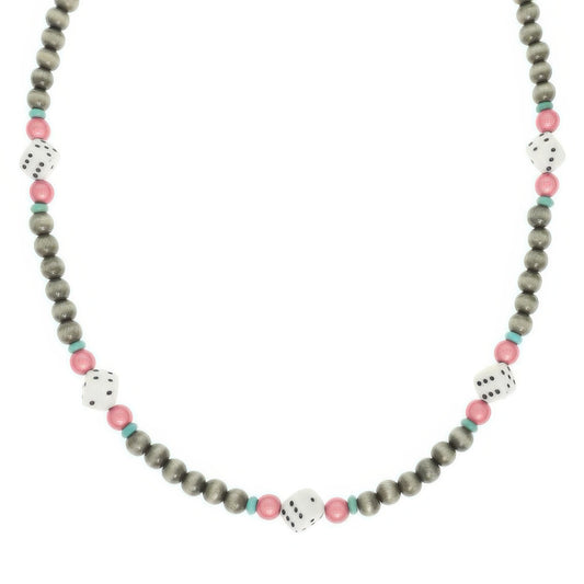 Western Dice Beaded Necklace In Asher Stone Accent - Tigbul's Variety Fashion Shop