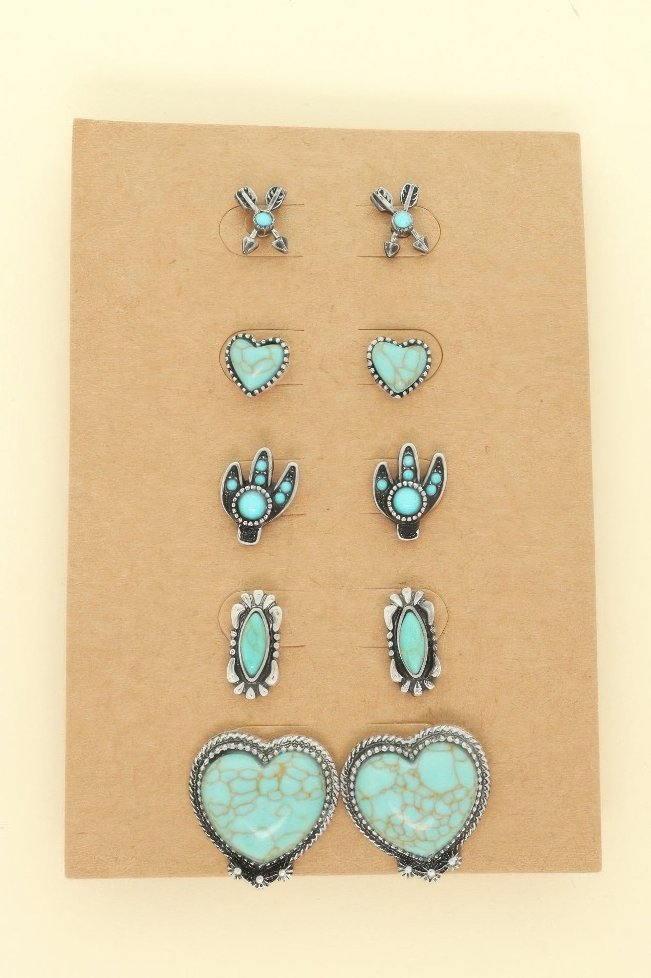 Western Theme 5 Pair Earring Set - Tigbul's Variety Fashion Shop