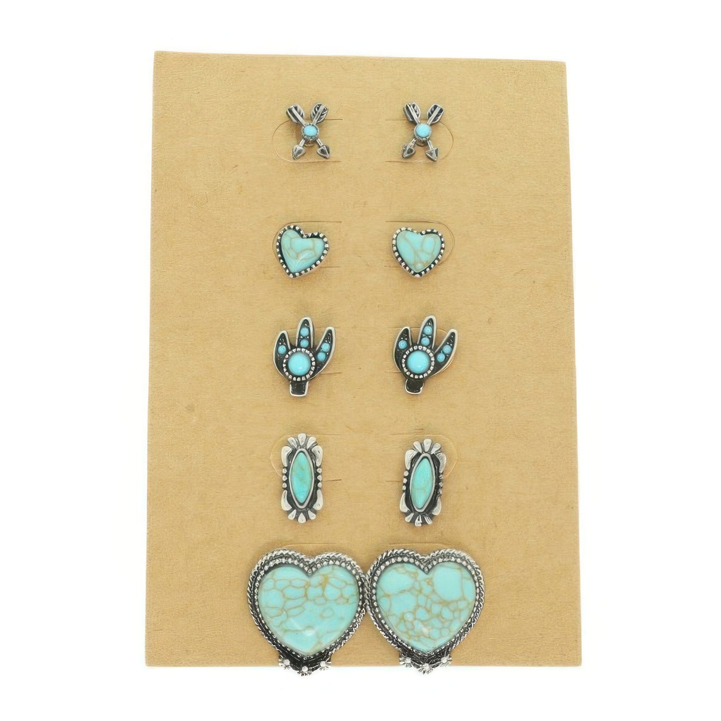 Western Theme 5 Pair Earring Set - Tigbul's Variety Fashion Shop