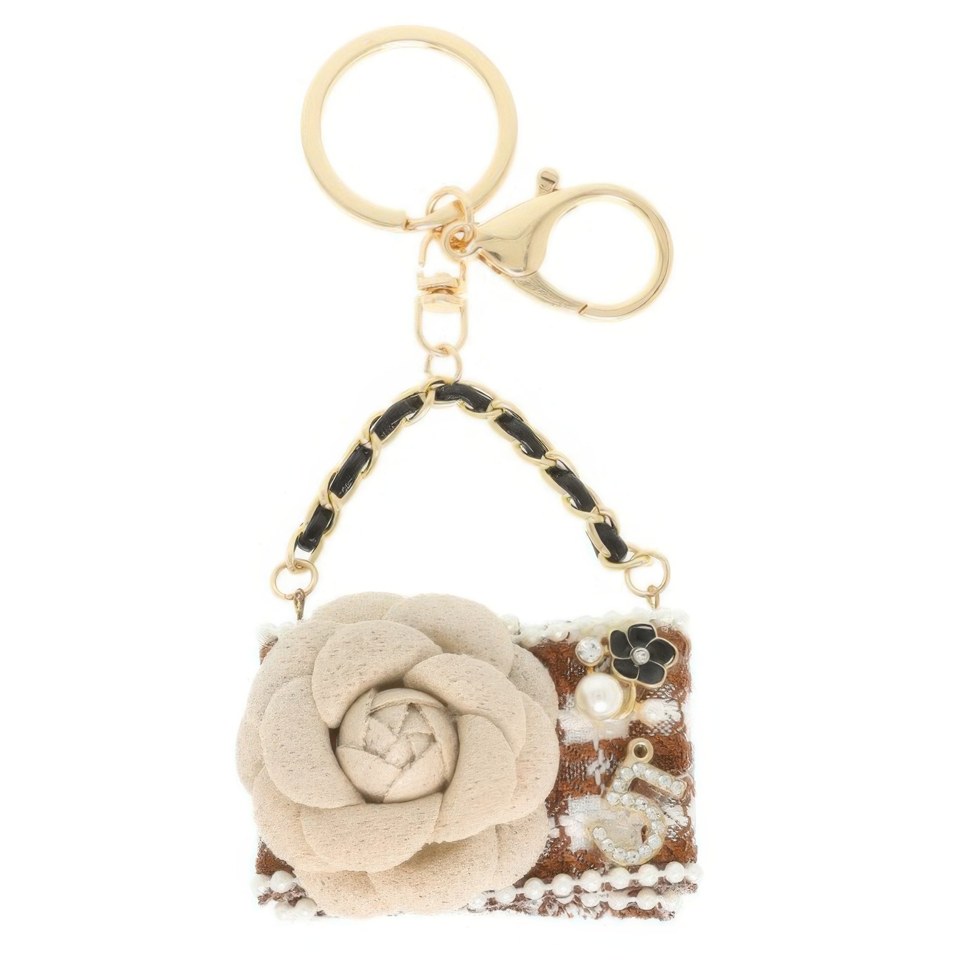 Fashionista Rose Pearl Charm Keychain - Tigbul's Variety Fashion Shop