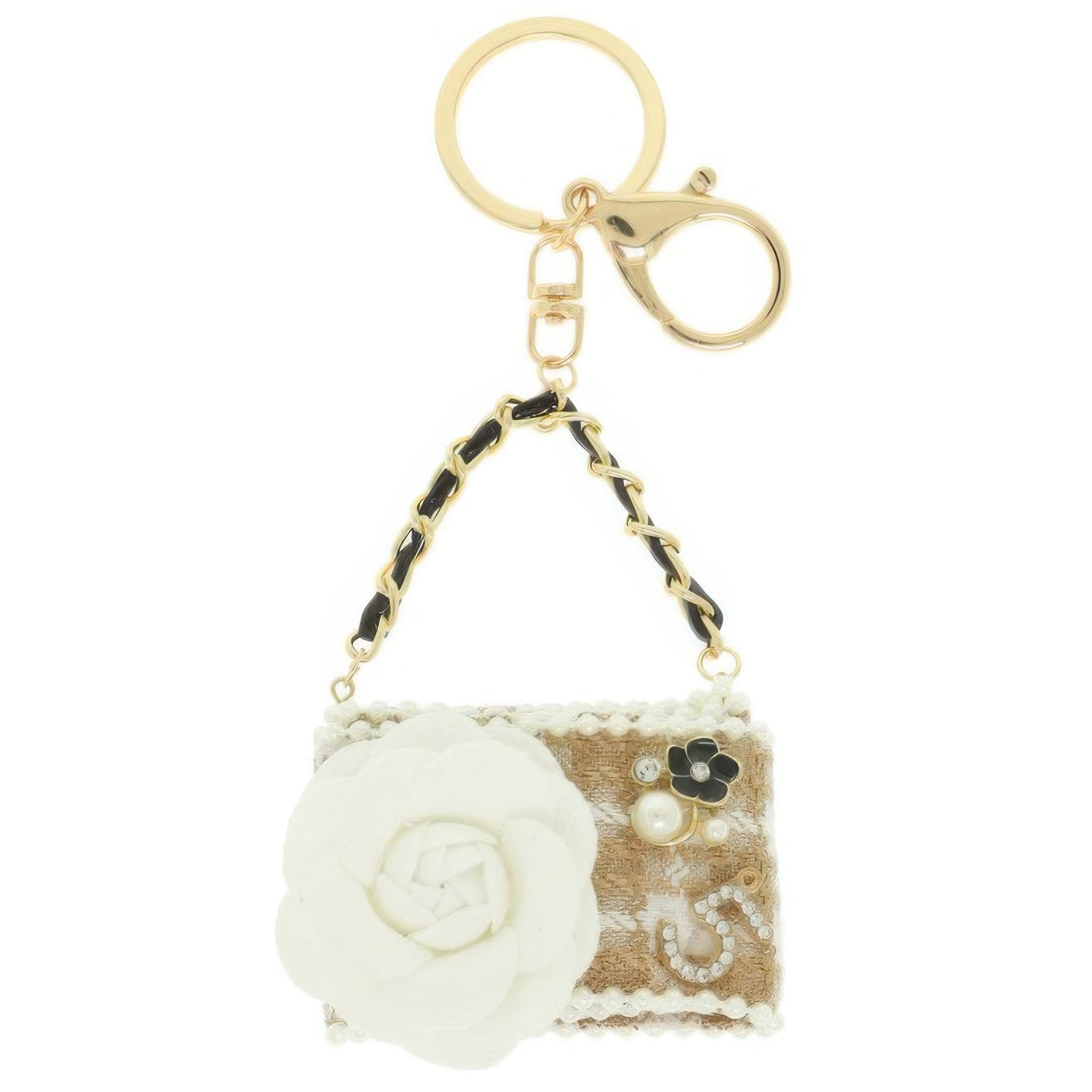 Fashionista Rose Pearl Charm Keychain - Tigbul's Variety Fashion Shop
