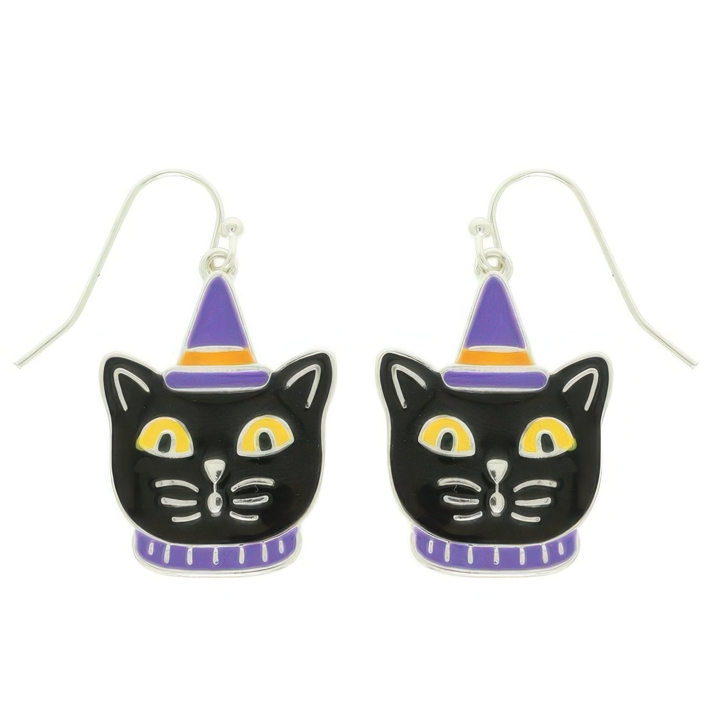 Halloween Enamel Cat Earrings - Tigbul's Variety Fashion Shop