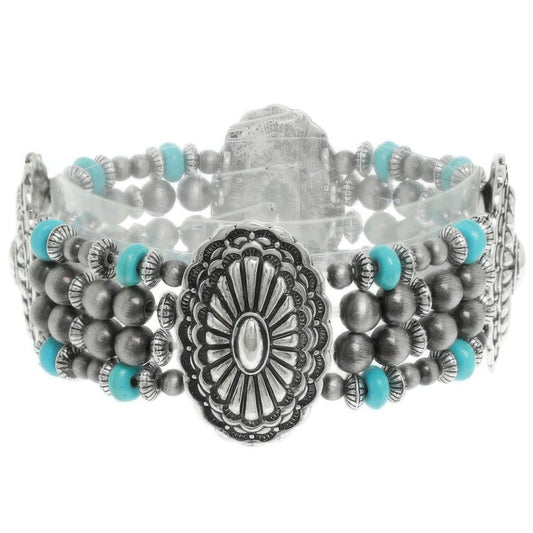 Western Oval Concho Stretch Bracelet - Tigbul's Variety Fashion Shop