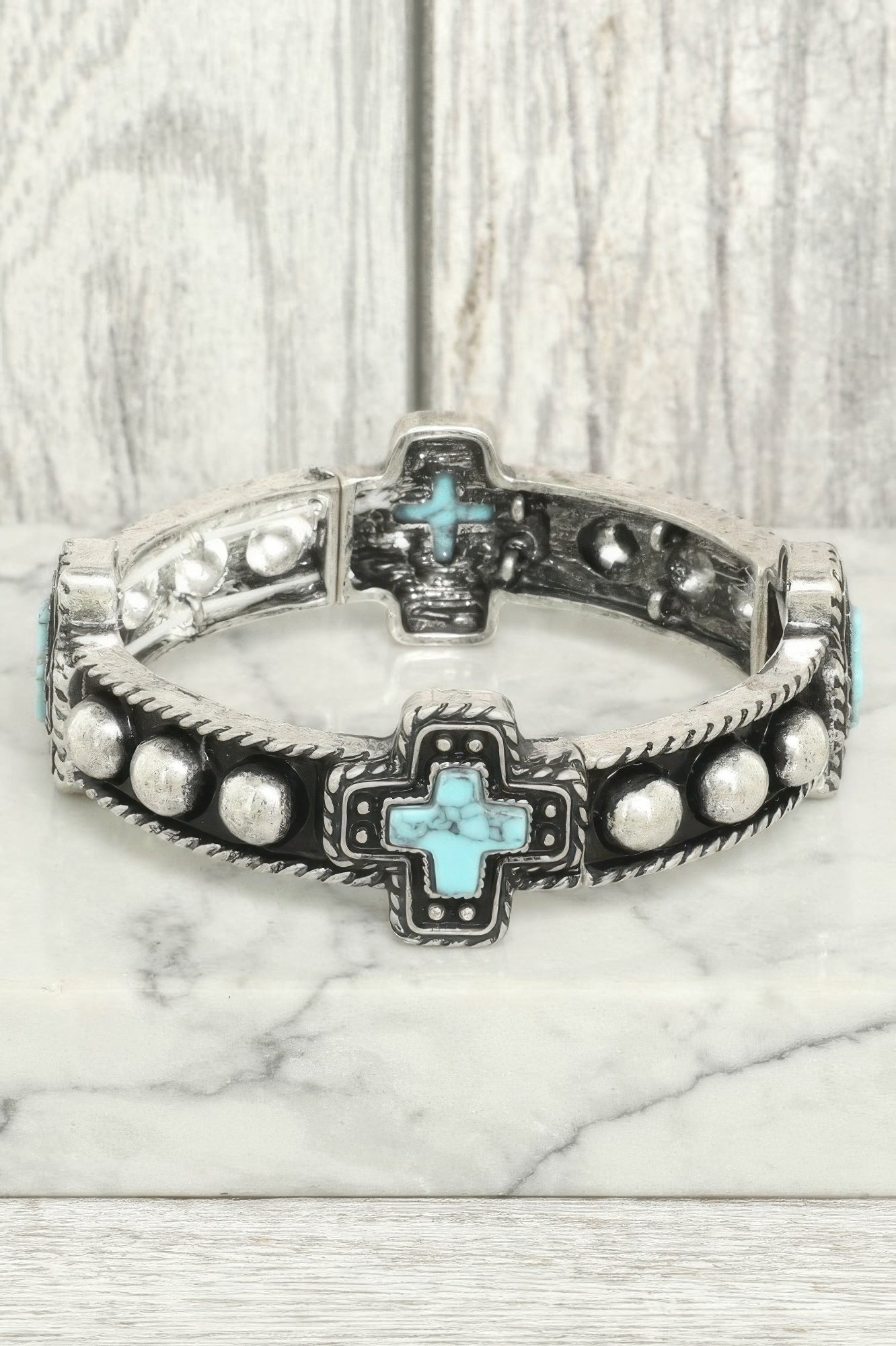 Western Turquoise Cross Bracelet - Tigbul's Variety Fashion Shop