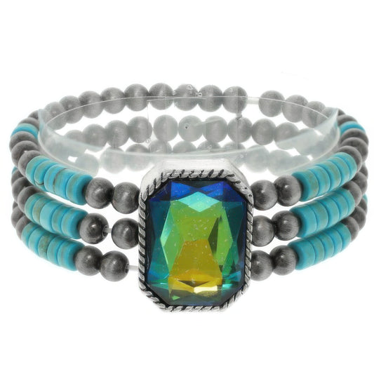Western Crystal Stretch Bracelet - Tigbul's Variety Fashion Shop