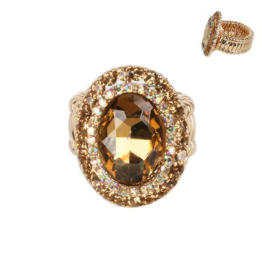 Crystal Rhinestone Halo Stretch Ring - Tigbul's Variety Fashion Shop